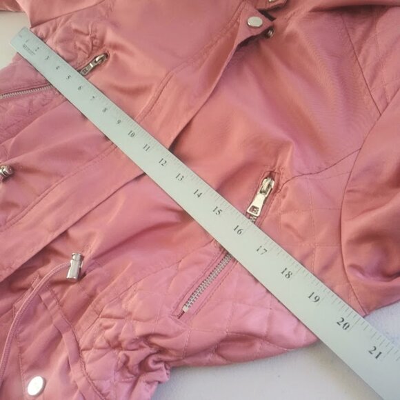 Black Label Collection by Miss London women's size L pink hooded jacket - Picture 3 of 16